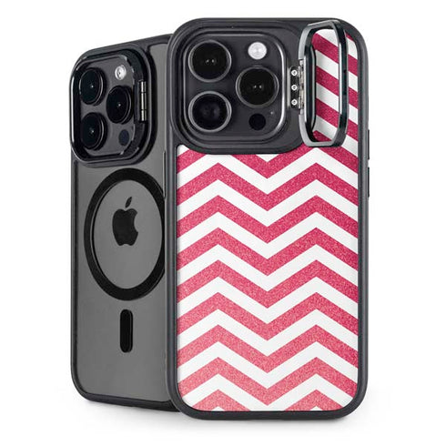 Pink Chevron iPhone 15 Pro Kickstand Case